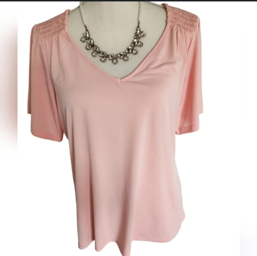 Women's Michael Michael Kors Short Sleeve V-Neck Blouse Size L